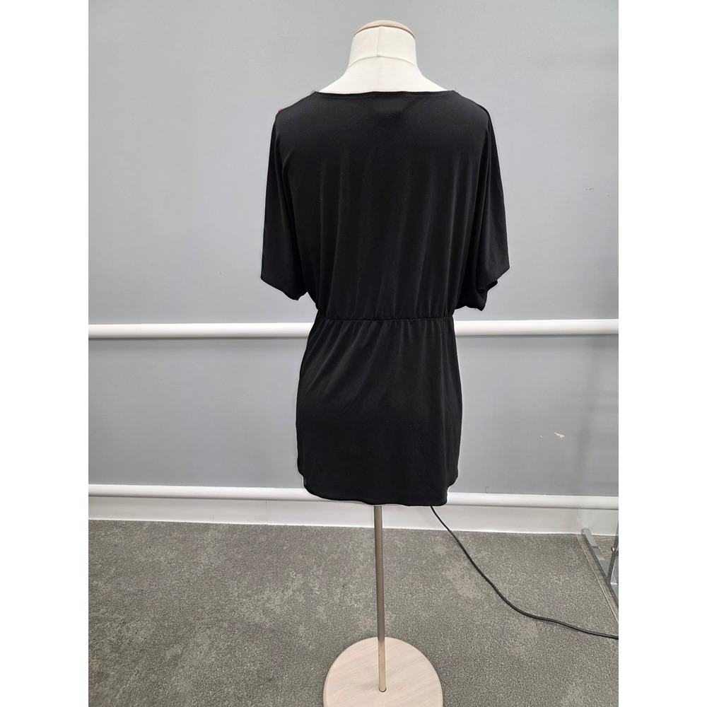 Torrid Womens Pink Black Polka Dot Empire Waist Dolman Sleeve Tunic Top Size 1 - Picture 5 of 9